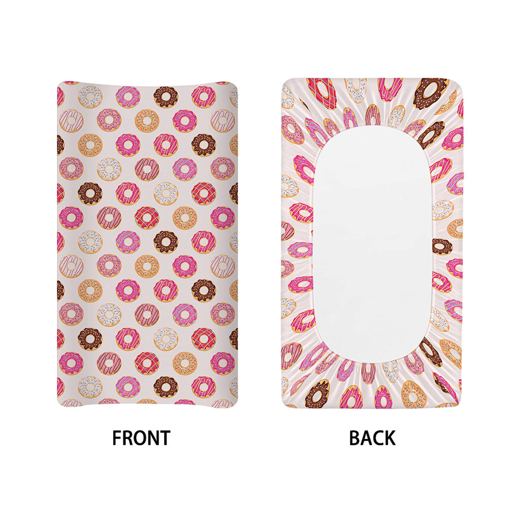 Pastel Donut Pattern Print Changing Pad Cover