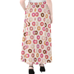 Pastel Donut Pattern Print Chiffon Maxi Skirt