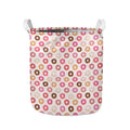 Pastel Donut Pattern Print Collapsible Laundry Basket
