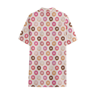 Pastel Donut Pattern Print Cotton Hawaiian Shirt