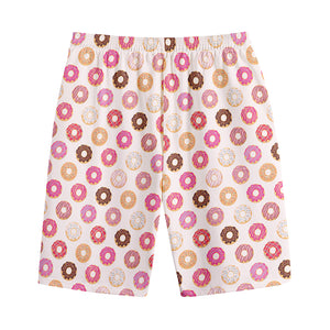 Pastel Donut Pattern Print Cotton Shorts