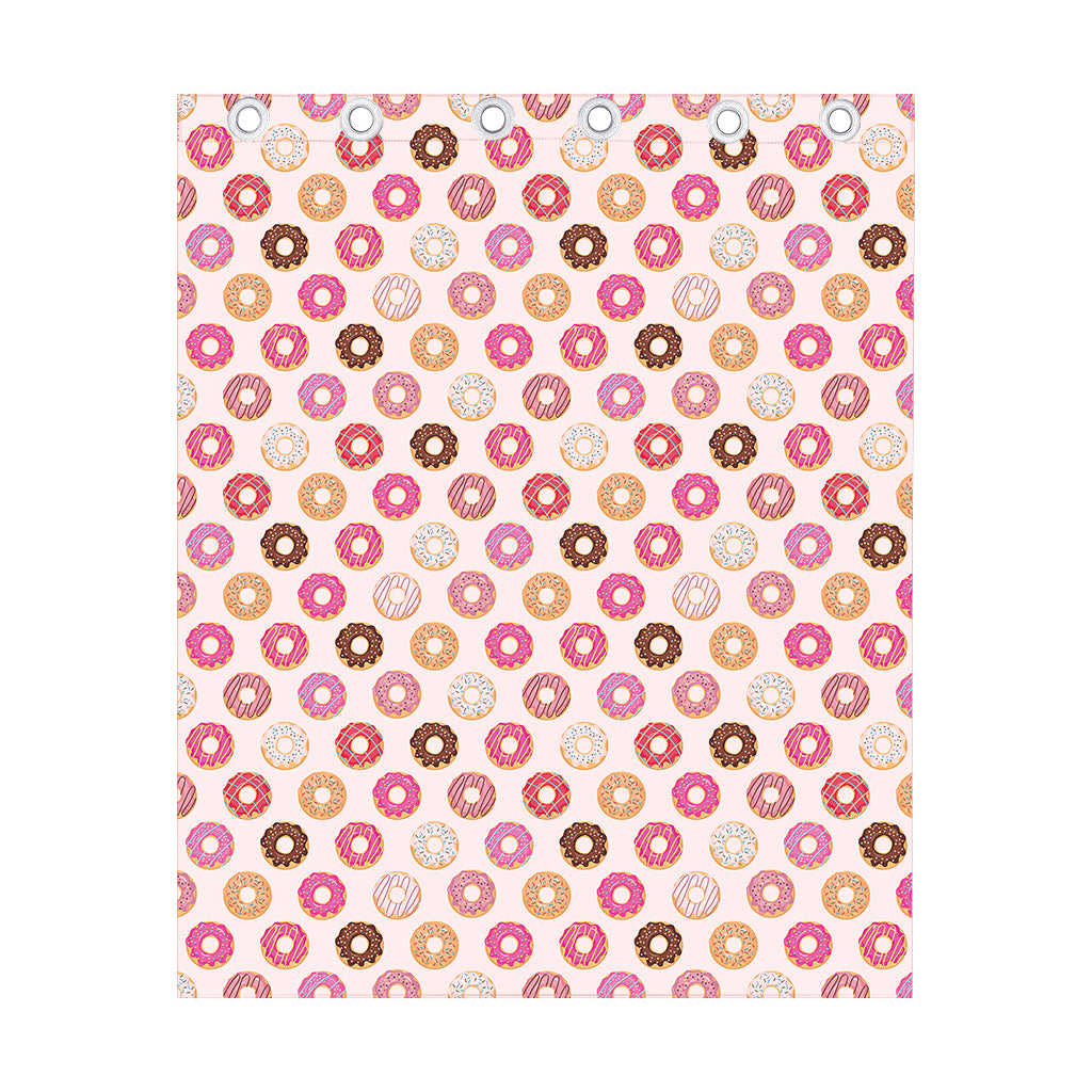 Pastel Donut Pattern Print Curtain