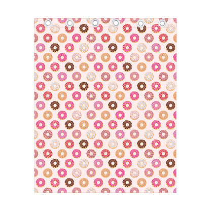 Pastel Donut Pattern Print Curtain