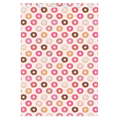 Pastel Donut Pattern Print Curtain