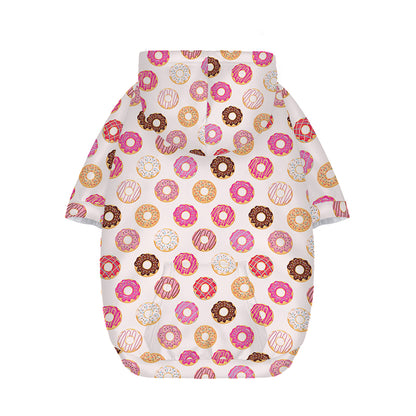 Pastel Donut Pattern Print Dog Zip Up Hoodie