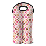 Pastel Donut Pattern Print Double Neoprene Wine Tote