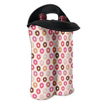Pastel Donut Pattern Print Double Neoprene Wine Tote