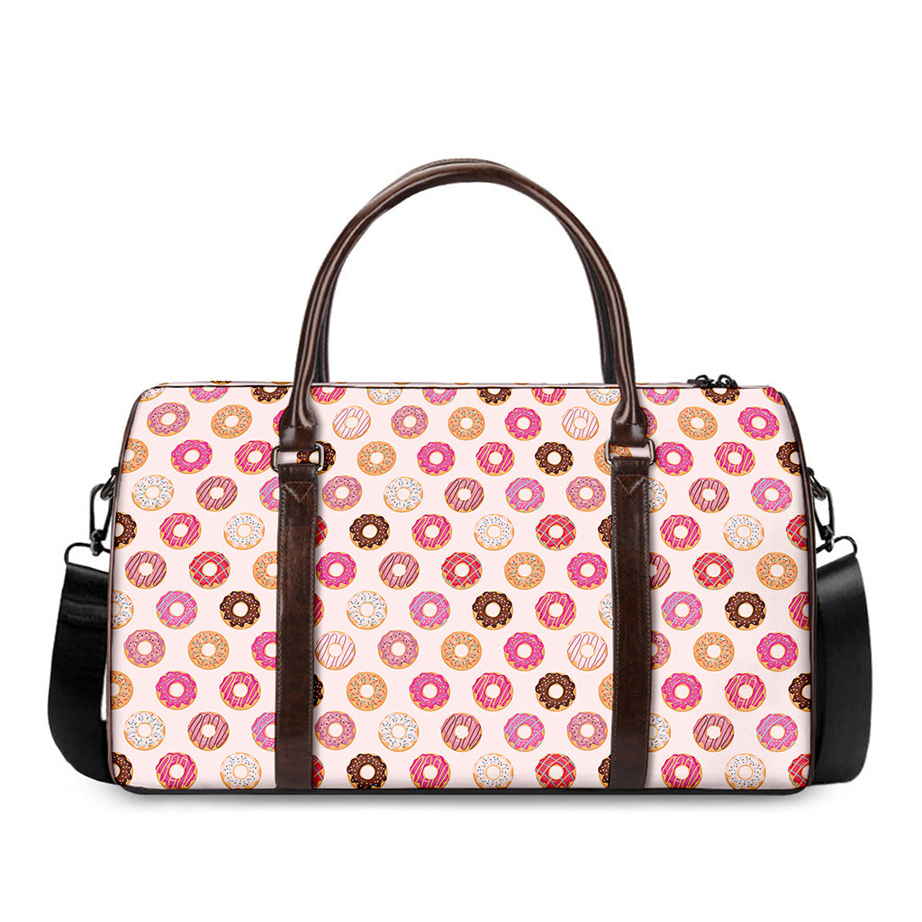 Pastel Donut Pattern Print Duffle Bag