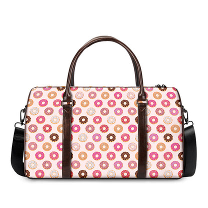 Pastel Donut Pattern Print Duffle Bag