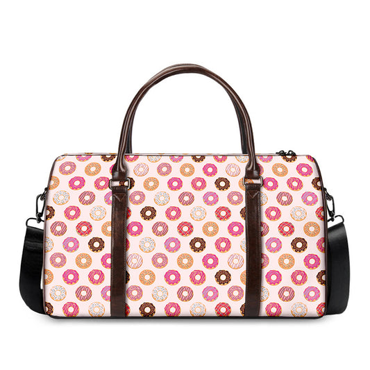 Pastel Donut Pattern Print Duffle Bag