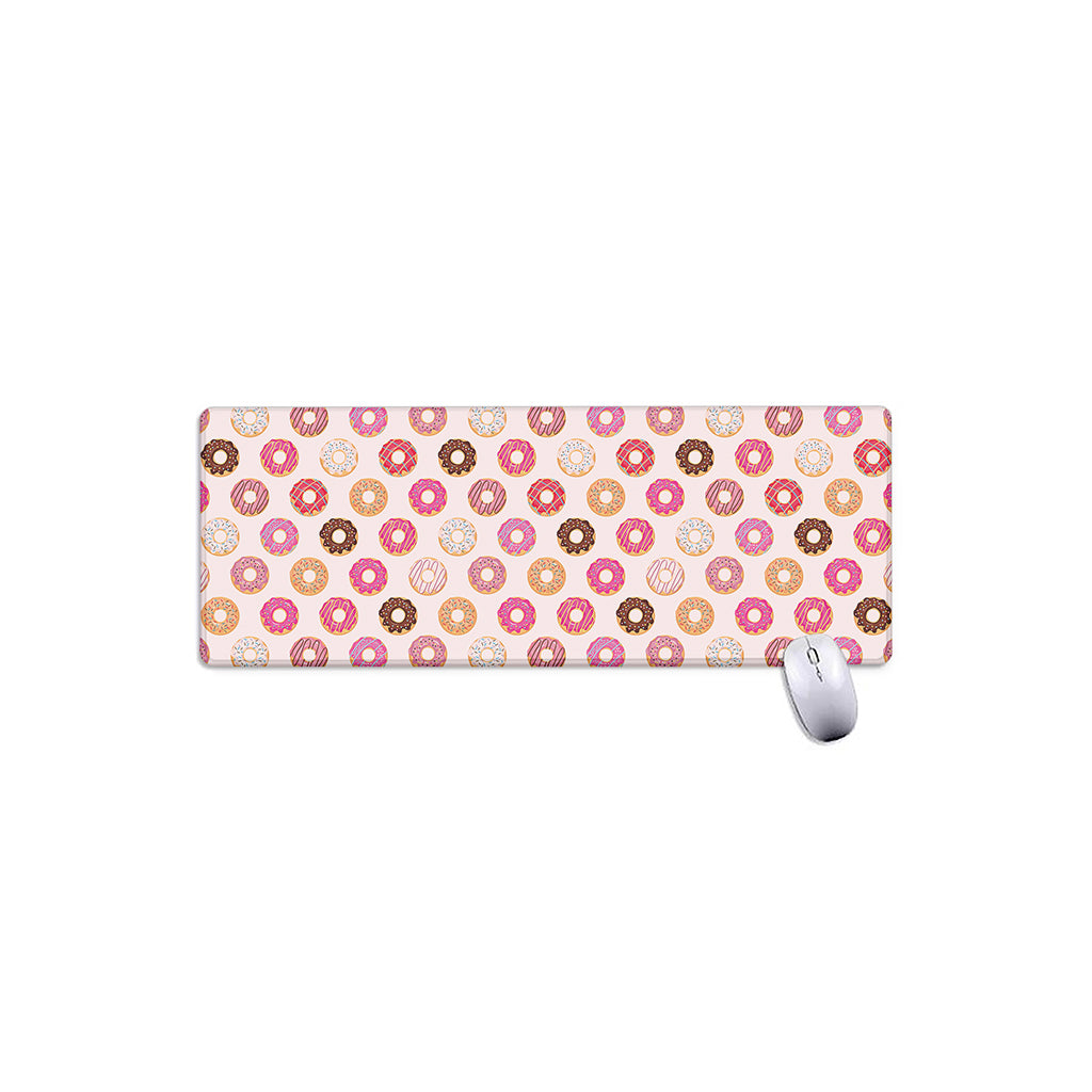 Pastel Donut Pattern Print Extended Mouse Pad