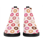 Pastel Donut Pattern Print Flat Ankle Boots