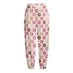 Pastel Donut Pattern Print Fleece Lined Knit Pants