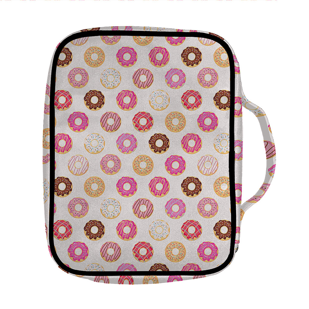 Pastel Donut Pattern Print Front Pocket Bible Bag
