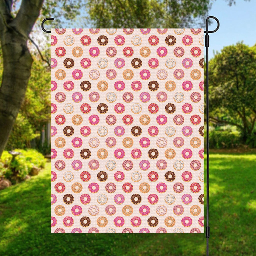 Pastel Donut Pattern Print Garden Flag