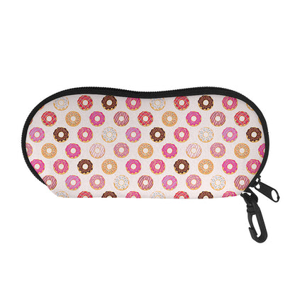 Pastel Donut Pattern Print Glasses Case