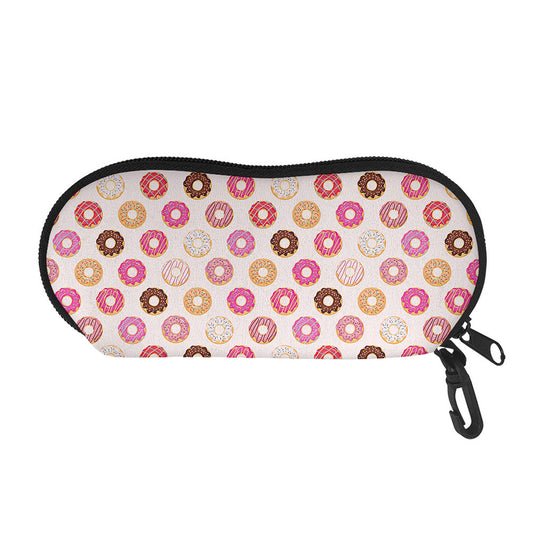 Pastel Donut Pattern Print Glasses Case