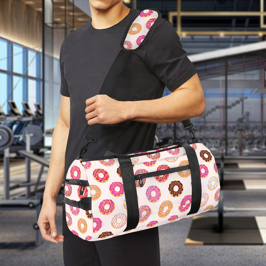 Pastel Donut Pattern Print Gym Bag