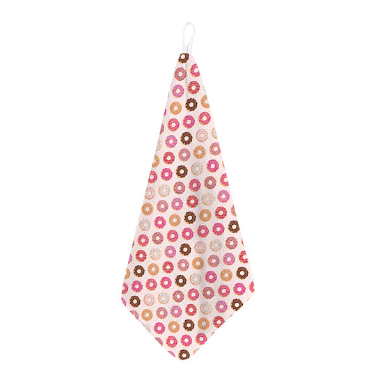 Pastel Donut Pattern Print Hand Towel