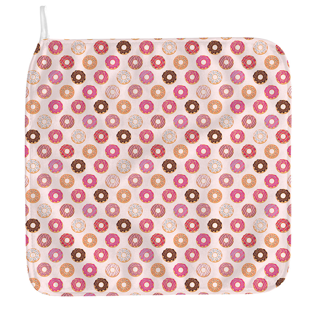 Pastel Donut Pattern Print Hand Towel
