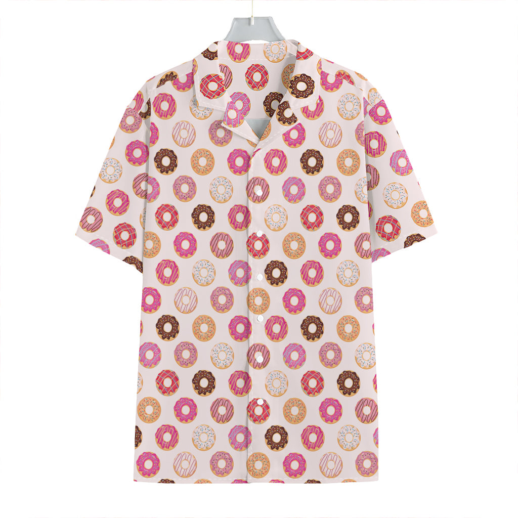 Pastel Donut Pattern Print Hawaiian Shirt