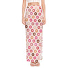 Pastel Donut Pattern Print High Slit Maxi Skirt