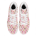 Pastel Donut Pattern Print High Top Leather Sneakers