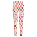 Pastel Donut Pattern Print High-Waisted Pocket Leggings