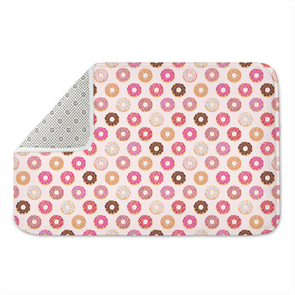 Pastel Donut Pattern Print Indoor Door Mat
