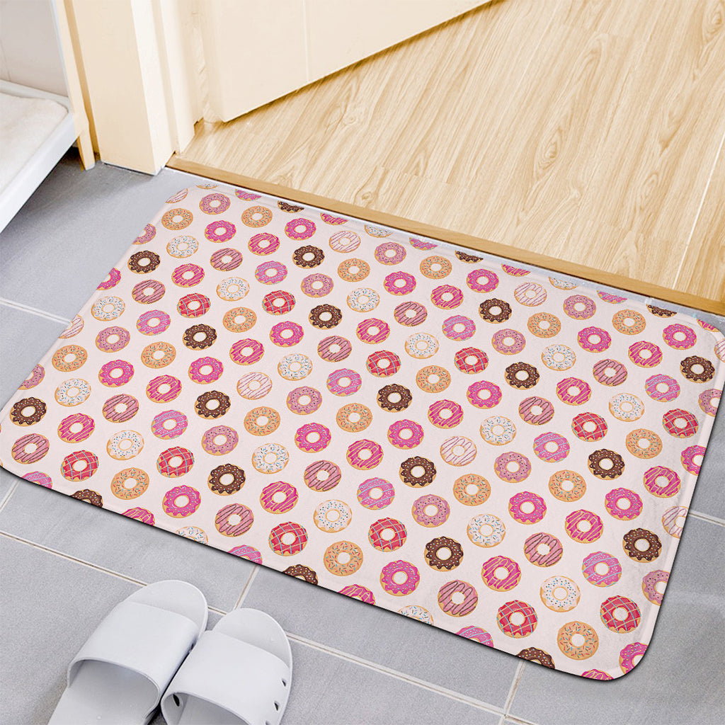 Pastel Donut Pattern Print Indoor Door Mat