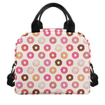 Pastel Donut Pattern Print Insulated Lunch Bag