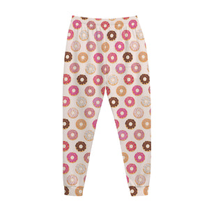 Pastel Donut Pattern Print Jogger Pants
