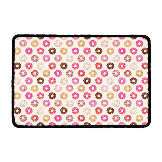 Pastel Donut Pattern Print Kitchen Mat