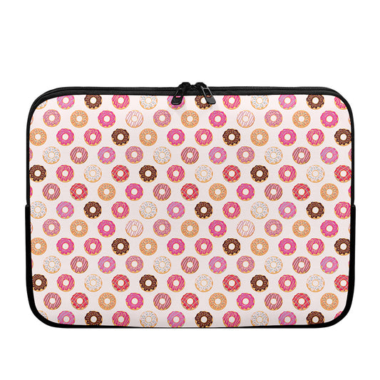Pastel Donut Pattern Print Laptop Sleeve