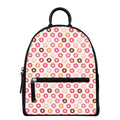 Pastel Donut Pattern Print Leather Backpack