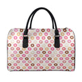 Pastel Donut Pattern Print Leather Duffel Bag