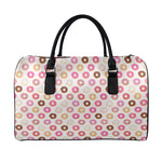 Pastel Donut Pattern Print Leather Duffle Bag
