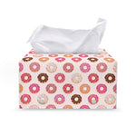 Pastel Donut Pattern Print Leather Tissue Box Cover