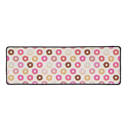 Pastel Donut Pattern Print Long Kitchen Mat