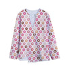 Pastel Donut Pattern Print Long Sleeve Short Coat