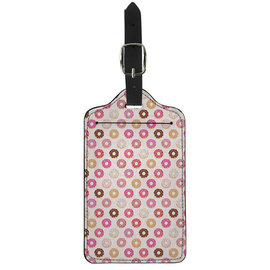 Pastel Donut Pattern Print Luggage Tag