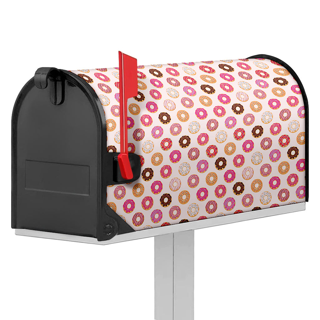Pastel Donut Pattern Print Mailbox Cover