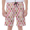 Pastel Donut Pattern Print Men's Beach Shorts