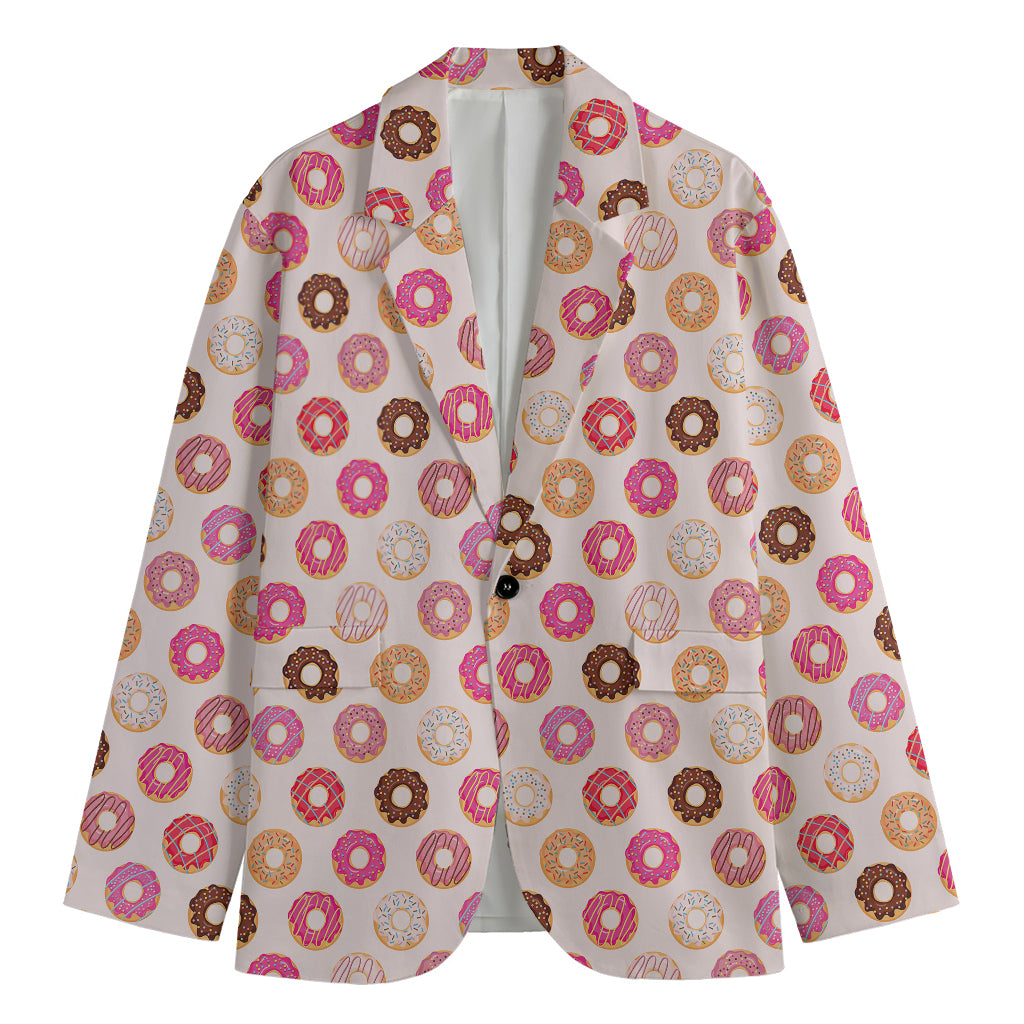 Pastel Donut Pattern Print Men's Blazer