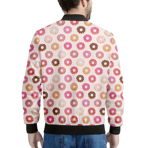 Pastel Donut Pattern Print Men's Bomber Jacket