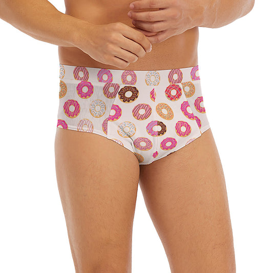 Pastel Donut Pattern Print Men's Briefs
