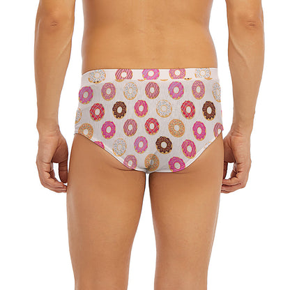 Pastel Donut Pattern Print Men's Briefs