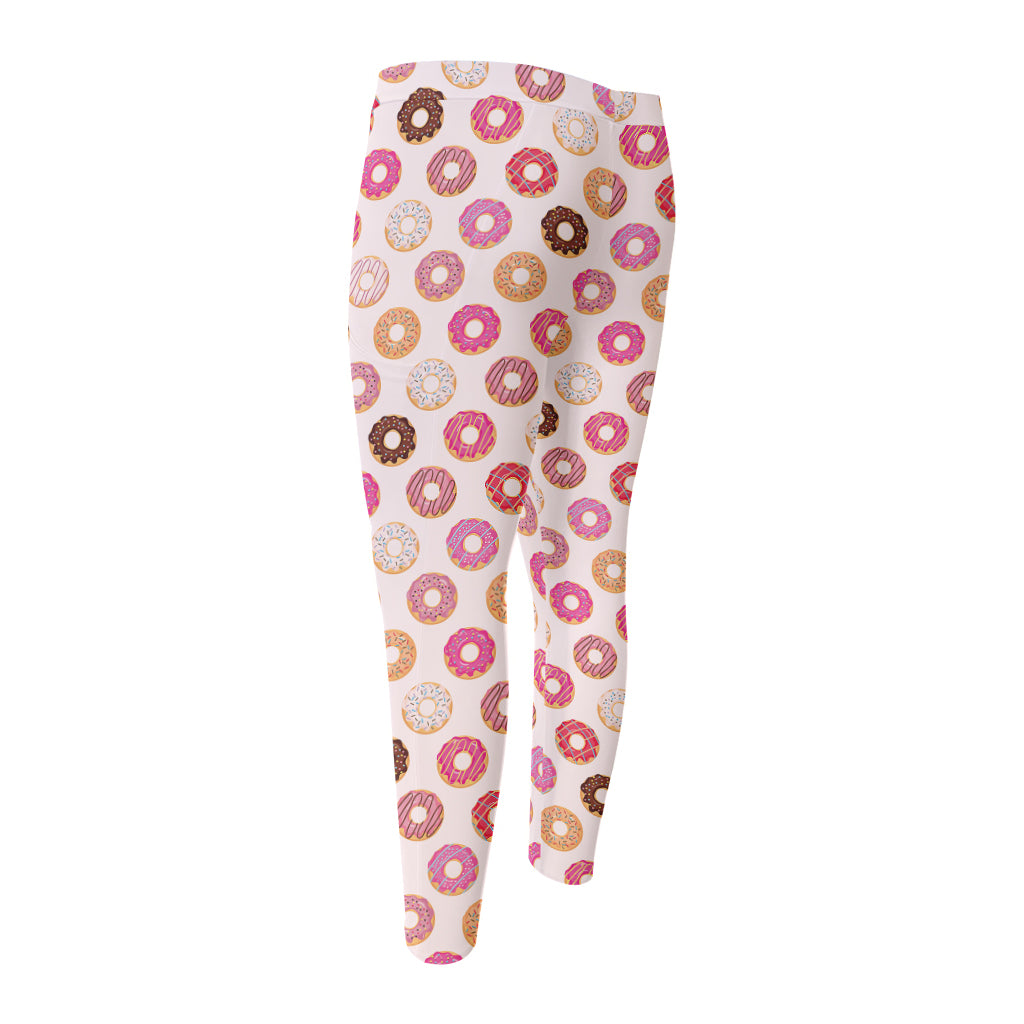 Pastel Donut Pattern Print Men's Compression Pants