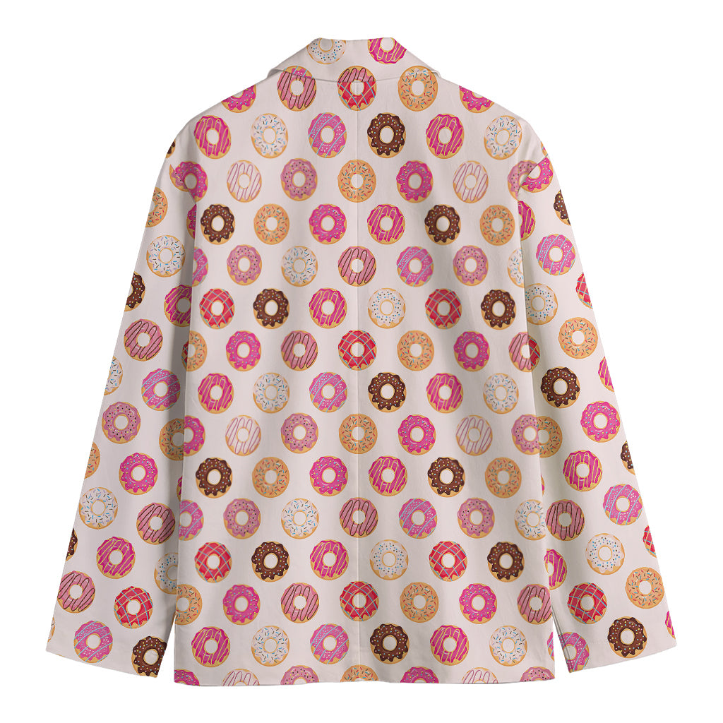 Pastel Donut Pattern Print Men's Cotton Blazer