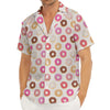 Pastel Donut Pattern Print Men's Deep V-Neck Shirt